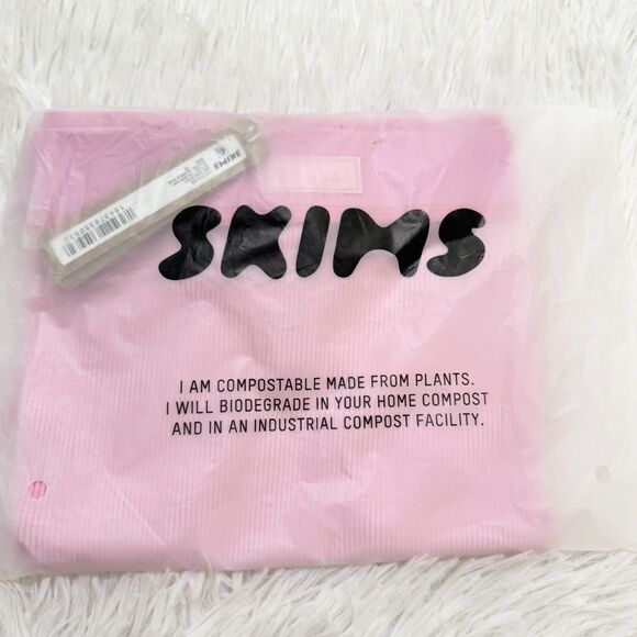 BNWT Women SKIMS Cotton Rib Mid Rise Brief in Bubblegum Size 2X - Picture 4 of 7